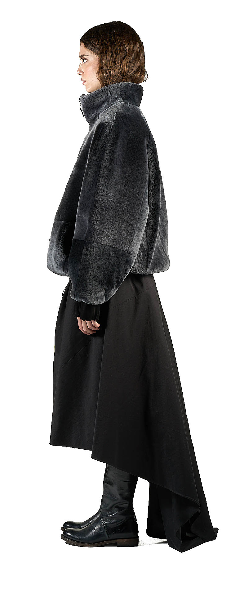 DANIELE BASTA LEATHER AND SILVER JACKET